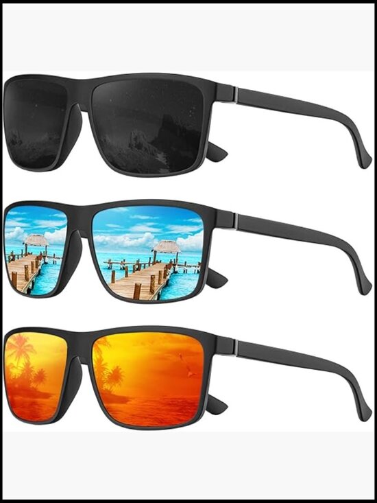 Polarized Sunglasses for Men Women UV Protection Driving Fishing Golf 3 Pack main image 5